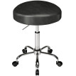 Tabouret de salon Nalo roulant réglable pivotant noir