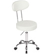 Tabouret Emviel à roulettes pivotant réglable en cuir synthétique blanc