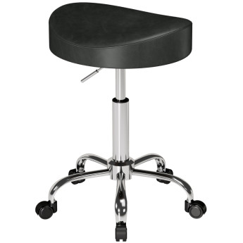 Tabouret Salrova pivotant réglable cuir synthétique noir