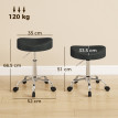 Tabouret Salrova pivotant réglable cuir synthétique noir
