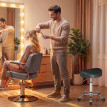 Tabouret Salrova pivotant réglable cuir synthétique noir