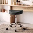 Tabouret Salrova pivotant réglable cuir synthétique noir