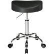Tabouret Salrova pivotant réglable cuir synthétique noir