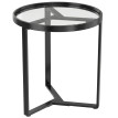 Table d’appoint Noren ronde verre trempé métal noir