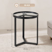 Table d’appoint Noren ronde verre trempé métal noir
