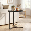 Table d’appoint Noren ronde verre trempé métal noir