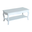 Table basse Aurvik rectangulaire style baroque rangement blanc