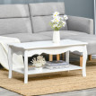 Table basse Aurvik rectangulaire style baroque rangement blanc