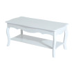 Table basse Aurvik rectangulaire style baroque rangement blanc