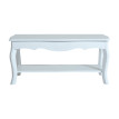 Table basse Aurvik rectangulaire style baroque rangement blanc