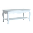 Table basse Aurvik rectangulaire style baroque rangement blanc