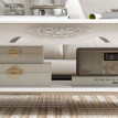 Table basse Aurvik rectangulaire style baroque rangement blanc
