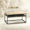 Ralot Table basse industrielle avec étagère chêne noir