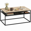 Ralot Table basse industrielle avec étagère chêne noir