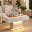 Table basse Orac LED rangement moderne laquée blanc