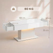 Table basse Orac LED rangement moderne laquée blanc