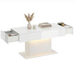 Table basse Orac LED rangement moderne laquée blanc