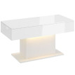 Table basse Orac LED rangement moderne laquée blanc
