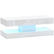 Table basse Helio LED tiroirs et étagère ouverte blanc