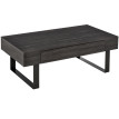 Table basse Montay avec tiroir et étagère bois métal gris foncé