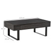 Table basse Montay avec tiroir et étagère bois métal gris foncé