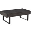 Table basse Montay avec tiroir et étagère bois métal gris foncé