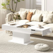 Table basse Maro extensible rangement moderne blanc laqué