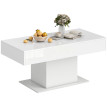 Table basse Maro extensible rangement moderne blanc laqué