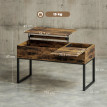Table basse Lumia relevable coulissante rangement caché marron rustique