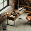 Table basse Lumia relevable coulissante rangement caché marron rustique