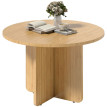 Zelisrio table basse ronde bambou pied croix naturel