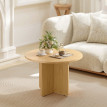 Zelisrio table basse ronde bambou pied croix naturel