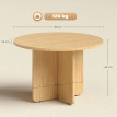 Zelisrio table basse ronde bambou pied croix naturel