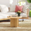 Zelisrio table basse ronde bambou pied croix naturel