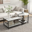 Table basse Marys effet marbre noir et blanc