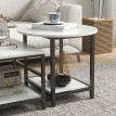 Table basse Marys effet marbre noir et blanc