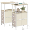 Table d'appoint Felay charge intégrée tiroirs USB bois naturel blanc