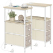 Table d'appoint Felay charge intégrée tiroirs USB bois naturel blanc