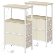 Table d'appoint Felay charge intégrée tiroirs USB bois naturel blanc