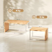 Helaeo Tables basses gigognes modernes bois métal Blanc Chêne clair