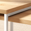 Helaeo Tables basses gigognes modernes bois métal Blanc Chêne clair