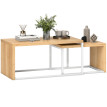Helaeo Tables basses gigognes modernes bois métal Blanc Chêne clair