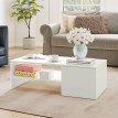 Emon Table basse relevable avec rangement moderne Blanc