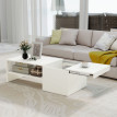 Emon Table basse relevable avec rangement moderne Blanc