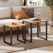 Set de 2 tables basses Palria tables de salon bois naturel et noir
