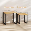 Set de 2 tables basses Palria tables de salon bois naturel et noir