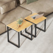 Set de 2 tables basses Palria tables de salon bois naturel et noir