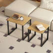 Set de 2 tables basses Palria tables de salon bois naturel et noir