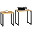 Set de 2 tables basses Palria tables de salon bois naturel et noir