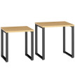 Set de 2 tables basses Palria tables de salon bois naturel et noir